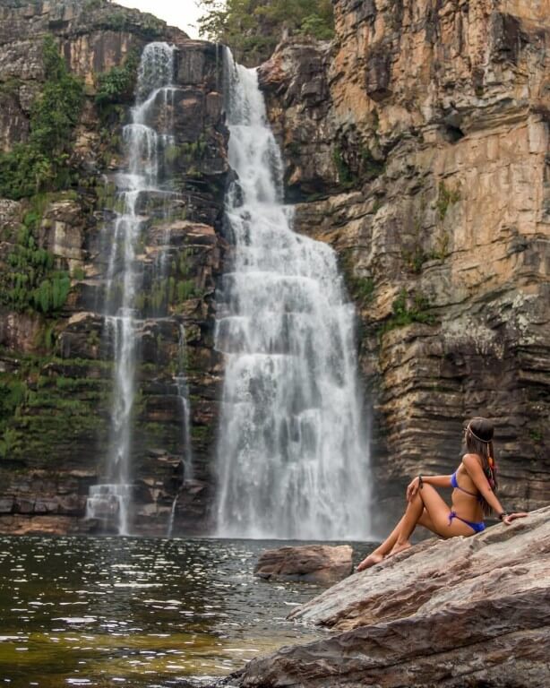 cachoeira salto de 80 metros parque nacional da chapada dos veadeiros go