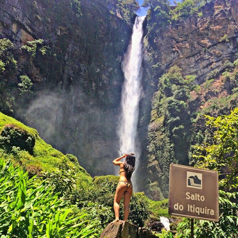 A imagem contém: Salto do Itiquira, Parque Estadual do Itiquira, Formosa, Goiás, cachoeira