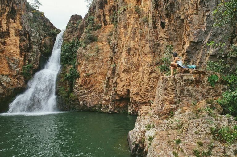 A imagem contém: Cachoeira da Caverna, Chapada dos Veadeiros