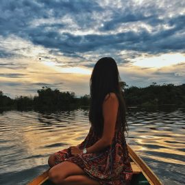Capa do Pôr do sol de canoa no Rio Juma, Amazonas