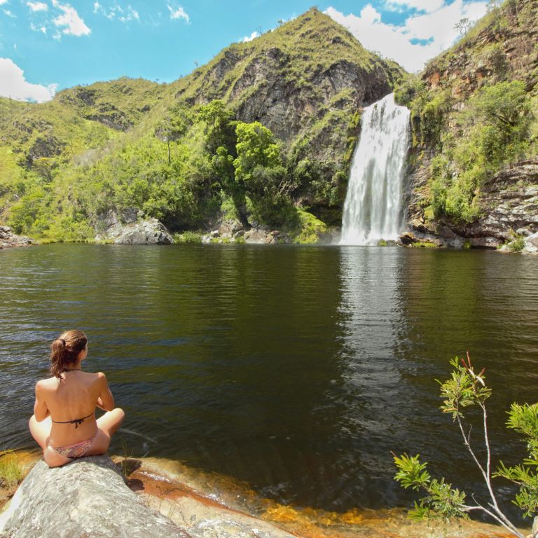 A imagem contém: Cachoeira Braúnas, Serra do Cipó - MG
